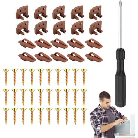 Correderas y guías para cajones - Pieza de repuesto de fácil instalación - Kit de reparación de correderas para cajones - Para mesitas de noche, cocinas, dormitorios, dormitorios, hoteles, tocadores, (1/5)