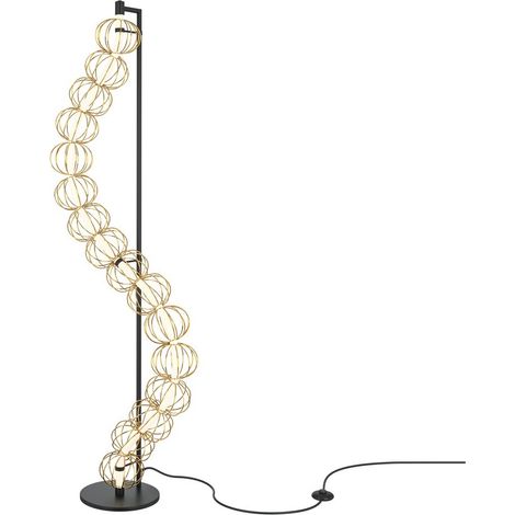 Maytoni Golden Cage Lampadaire LED moderne intégré doré 3000 K 3000 lm
