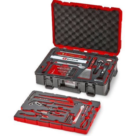 Einhell Set Mallette Outils Rénovation E-Case 78 pcs (Rénovation, Perceuses, Embouts, Finition, Pinces, Spatule, Système E-Case) (1/5)
