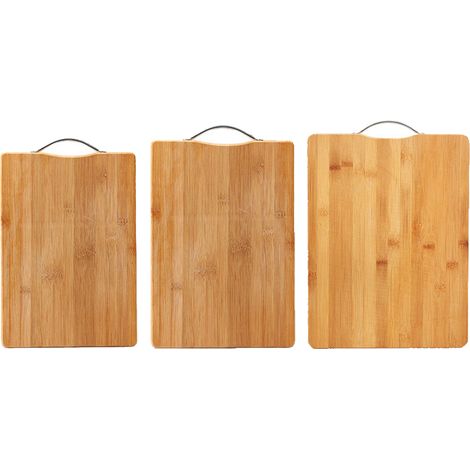 Lot de 3 planches à découper en bambou double face et double usage, de différentes tailles, pour la maison (1/5)