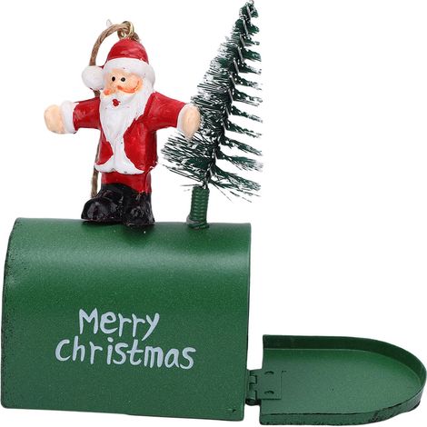 Décoration de sapin de Noël Père Noël vintage en fer forgé à suspendre, pour table, étagère, cheminée, bibliothèque ou petite boîte aux lettres. (1/5)