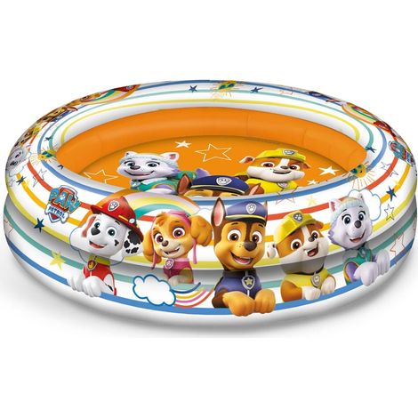 1 Piscine Gonflable 2 Anneaux, Motif Paw Patrol, PVC Résistant, Jardin Plage, Enfant +10 Mois (1/5)