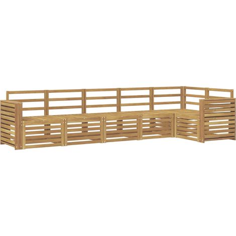 Ensemble de canapés d'extérieur 6 pc Blanc Bois d'Acacia Massif vidaXL