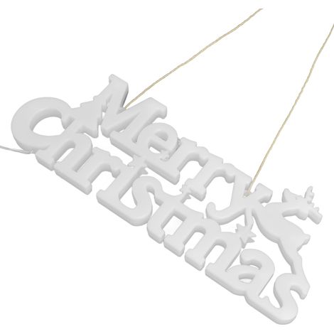Guirlande lumineuse LED "Joyeux Noël" pour décoration de Noël, lumière chaude blanche, avec piles incluses, suspension festive. (1/5)