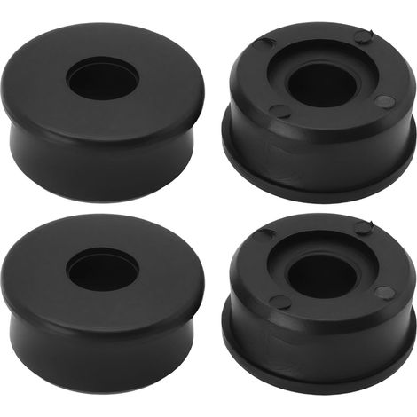 Lot de 4 bagues réductrices de 35 mm à 1,27 cm en plastique noir pour brouettes de 35 mm (1/5)