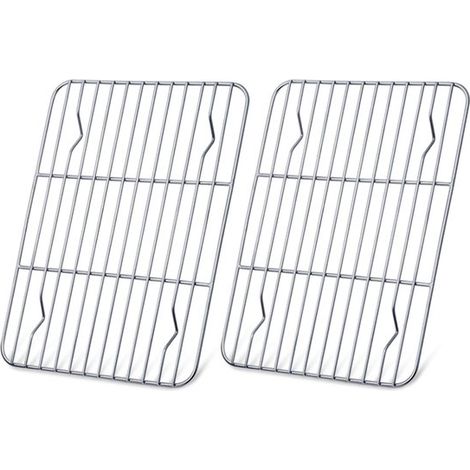 Rejilla para hornear de acero inoxidable - Apta para alimentos - Juego de 2 - 24,5 x 19 x 2 cm (1/5)