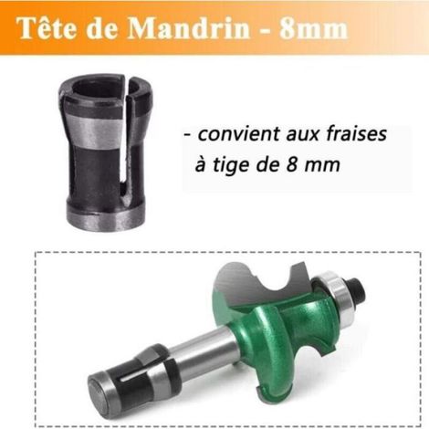 Kit têtes mandrin à pince - - 3 pcs - HSS - 6 / 6.35 / 8 mm - Conversion perceuse/fraiseuse (1/5)