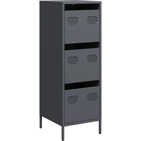 Maison Exclusive - Aparador de acero gris antracita 39x35x103,5 c