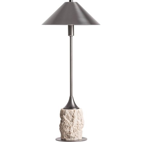 Lampe à poser en marbre et laiton noir - blanc et noir (1/3)