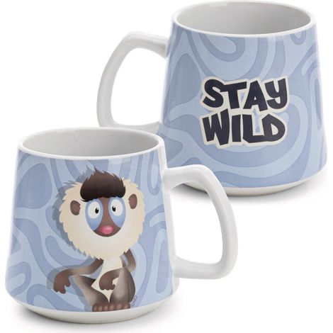 62762 Tasse Mandrill, 380 ML, 8 x 9,5 cm, Bleue, Tasse en Porcelaine, conçue avec Soin, Accessoire Mignon pour la Cuisine, Le Bureau et la Maison, Joli Cadeau pour Vos Proches (1/5)