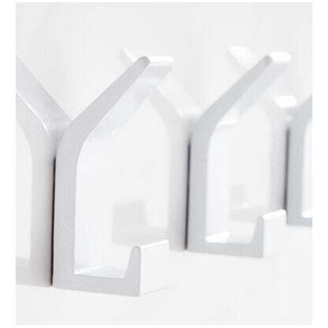 5 Piece Bathroom Double Towel Hook - Thickened Aluminum - Double Hooks for Bathroom, Bedroom, Kitchen - White (1/5)