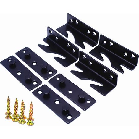Stabile Bettstütze ohne Zapfenverbindung, aus 3 mm dickem Stahl, Abmessungen: 8,25 cm x 2,5 cm x 3,2 cm (4er-Pack).