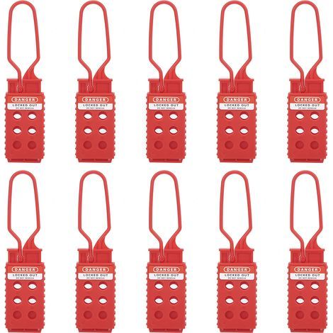 Lot de 10 cadenas de sécurité à 6 trous pour la gestion multi-personnes et la maintenance des équipements industriels (1/5)