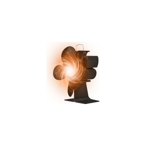 Ventilador de estufa de 4 aspas accionado por calor, con asa de transporte y protección contra sobrecalentamiento. Ventilador tipo mariposa portátil, no eléctrico y ecológico para chimeneas de leña.