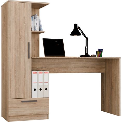 COSMO - conjunto escritorio + estante - 143x50x140 cm - ROBLE SONOMA (1/3)