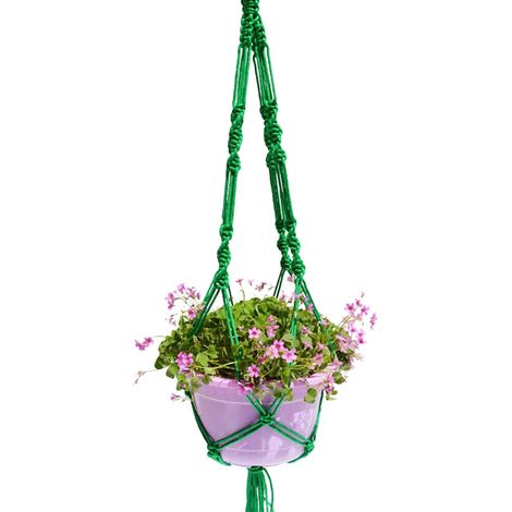 Plant Hanger - Jute Plant Holder for Indoor Outdoor Ceiling Deck Balcony - Green - 105 x 10 x 1 cm - 1 Piece (1/5)