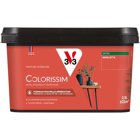 Peinture murale intérieure Colorissim® V33 Espelette Satin 2,5L