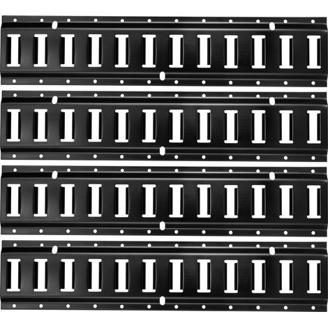 Kit de rails d'arrimage E-Track, lot de 4 rails E-Track de 0,6 m, 20 pièces comprenant 2 sangles à cliquet, 4 anneaux en O, 4 sangles d'arrimage avec anneau en D, 2 fentes simples et 8 embouts. Convie (1/5)