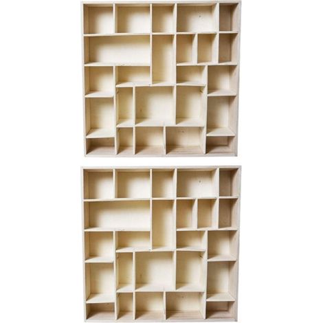 2 étagères en bois 24 cases 45 x 45 cm (1/3)