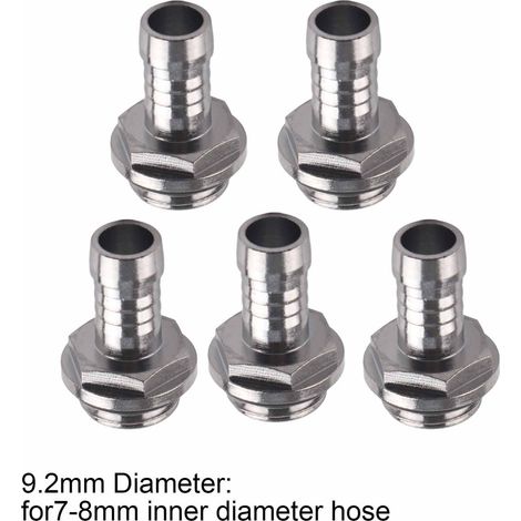 6 Pièces Raccords de Refroidissement PC à Double Contact Filetage G1/4 pour Tubes 9.2mm