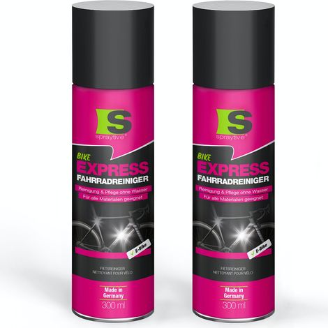 Spraytive 2x 300ml Express Fahrradreiniger – Reinigungs- und Pflegespray ohne Wasser – selbsttätige Fahrradreinigung mit Wachsversiegelung (1/5)