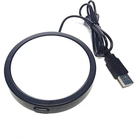 Calentador de té USB，calentador de tazas，proporciona una temperatura constante para café，leche y bebidas en la oficina y en casa，color negro (1/4)