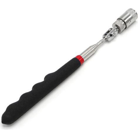 Teleskopmagnet, 81 cm flexibles magnetisches Aufnahmewerkzeug mit rutschfestem Griff und LED-Licht zum Aufnehmen von Muttern und Schrauben (1/4)