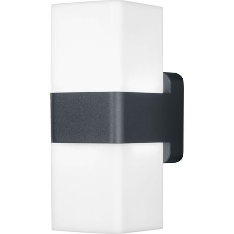 OSRAM SMART+ WiFi Cube Haut/Bas Applique LED Murale Gris foncé, 14W, 950lm, RGB+W 3000K, WiFi, Alexa, IP44 Extérieur