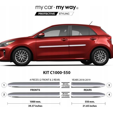 Kia Rio IV HB - Bandes de protection chromées pour portières latérales (1/3)