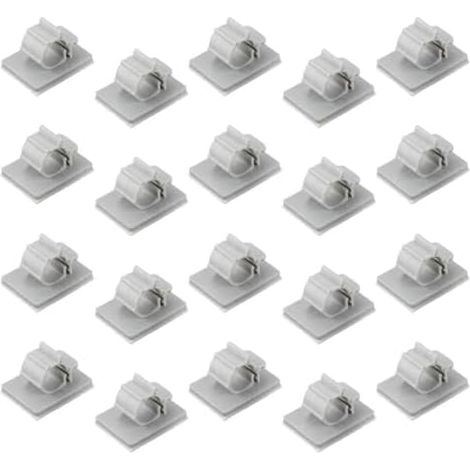 Lot de 20 colliers serrage gris pour tuyaux 6,5 mm et 9,5 – Organisateurs câbles autonomes Clips retenue plomberie utilisation intérieur/extérieur (9,5 mm) - 9.5MM (1/4)