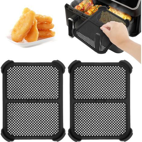 2 stuks spatbescherming, siliconen materiaal, stofbescherming voor heteluchtfriteuse, spatbescherming, friteuse compatibel, effectieve vetspatbescherming voor heteluchtfriteuse accessoires,21×16×1.5cm (1/5)