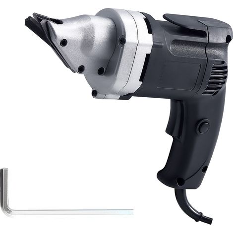 Cisaille électrique métal 4A, tête pivotante 360°, vitesse variable, coupe nette acier galvanisé 1,22 mm, inox 1 mm, 2500 coups/min. (1/5)