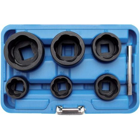 BGS  Set chiavi  a bussola  profilo spirale  / estrattori  viti attacco  quadro interno  12,5  mm (1/2")  + 20  mm (3/4")  SW 22  - 41  mm 6  pz. -  5268