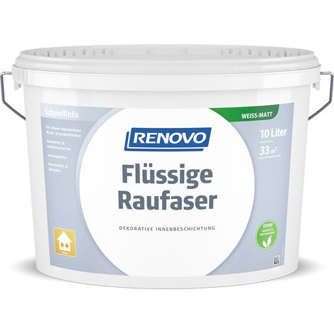 Renovo Flüssige Raufaser matt 10,0 Ltr. weiss Dekorative Innenbeschichtung