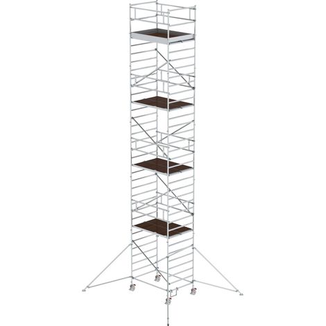 Günzburger Steigtechnik Rollgerüst 1,35 x 1,80 m mit Ausleger & Doppel-Plattform Plattformhöhe 10,35 m (1/2)