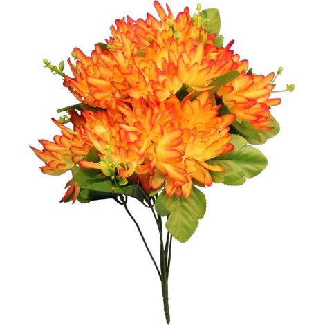 Strauß aus 7 Chrysanthemen mit Accessoires, 35 cm, orange (1/3)