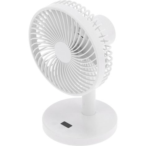 Ventilateur d'ordinateur USB, ventilateur de bureau haute puissance avec minuterie, petit ventilateur, mini ventilateur de bureau silencieux blanc rechargeable USB. (1/5)