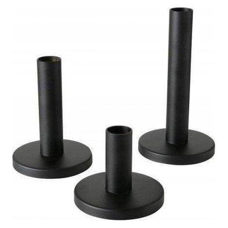 Boltze Set di Candelieri Eleganti Nero 8 12 16 cm