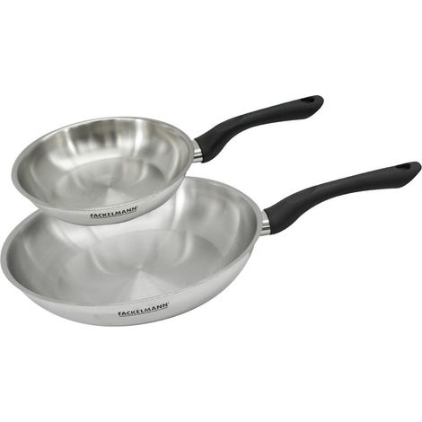 Set 2 poêles 20 et 28 cm en inox Fackelmann Geneva (1/5)