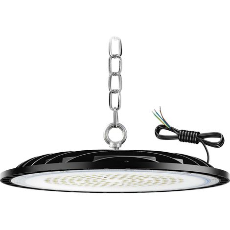 UFO LED-Hochregalleuchte, 100 W, 15000 lm, LED-Flutlicht für den Innenbereich, Kaltweiß 6000 K–6500 K, IP65 wasserdichte Werkstattbeleuchtung, industrielle LED für Garage/Fabrik/Werkstatt/Parkplätze/F (1/5)