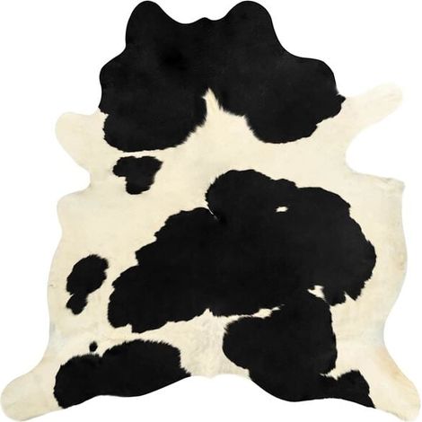 Tapis en véritable peau de vache, noir et blanc, 150 x 170 cm (1/5)