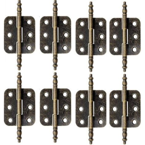 Charnières en laiton vintage 70 × 35 mm – Lot de 8 charnières plates pliantes pour armoire, boîte à bijoux et placard (1/4)