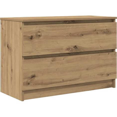 Meuble TV en bois d'ingénierie 80 x 35 x 54 cm grand espace de rangement style moderne en bois chêne artisanal (1/5)