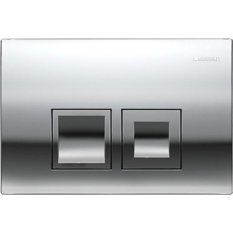 Plaque de commande WC Geberit Delta 25 – Double touche – Compatible réservoir Geberit Delta – Hauteur 164 mm, largeur 246 mm, épaisseur 25 mm