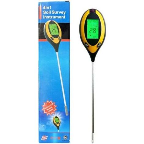 Testeur de Sol 4 en 1, Humidité, Température, pH et Luminosité pour Jardinage Professionnel (1/4)