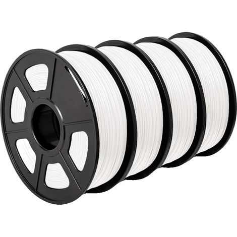 Filamento per stampante 3D, resistente, ecologico, PETG e PLA, PLAPLUS Bianco, 4 rotoli (1/2)