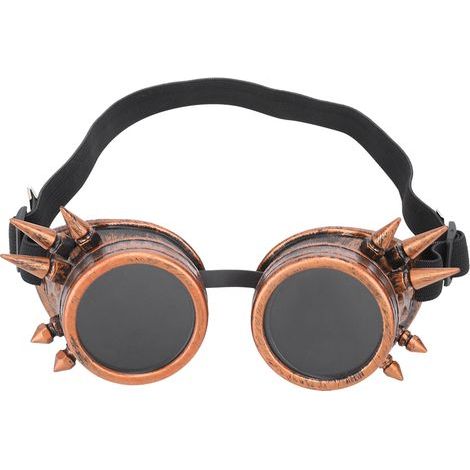 Lunettes de protection Steampunk Vintage ABS Rouge Bronze Lentilles interchangeables Anti-vent Cosplay Cyclisme Double vitrage (1/5)
