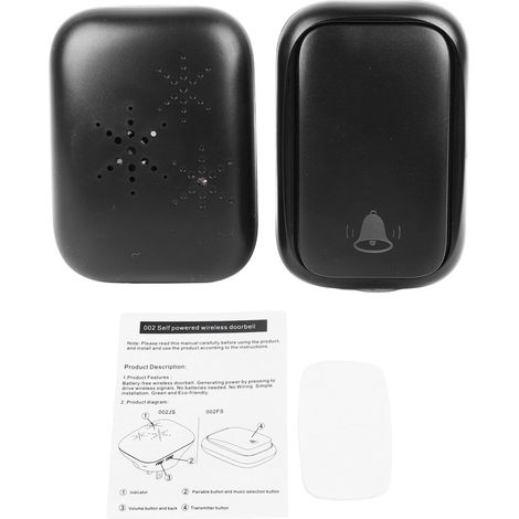 Carillon sans fil auto-alimenté étanche, télécommande extérieure avec sonnerie personnalisable, sécurité domestique (1/5)