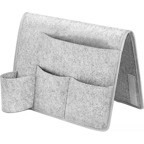 1 bolsa de almacenamiento de fieltro con múltiples bolsillos, para la organización de la cama, el sofá, el dormitorio y la sala de estar. (1/5)