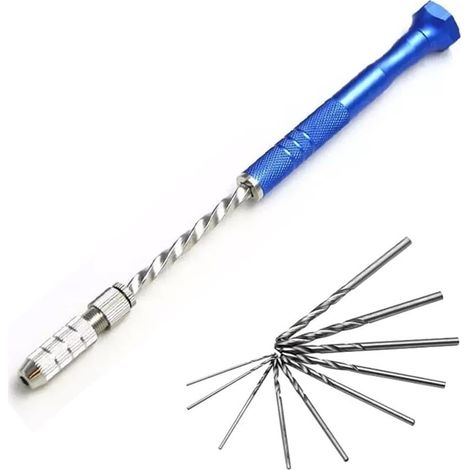 Trapano manuale, trapano per gioielli con punte micro (0,5 mm - 2,8 mm), mini trapano manuale Micro Craft HSS Twist Sharp (1/5)